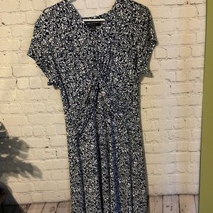 Connected Apparel Womens Blue/White MIDI Dress size 14